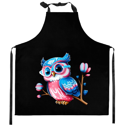 Red White and Blue Owl Kitchen Aprons