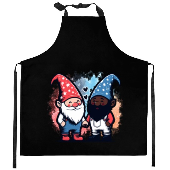Gnome America Patriotic Whitey Melanin Gay Pride Kitchen Aprons
