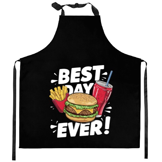 Best Day Ever Fast Food Enthusiast Treat Kitchen Aprons