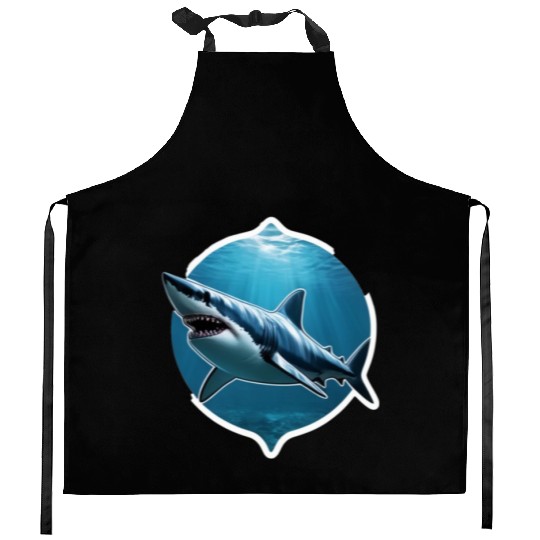 Shark 3d Illusion Kitchen Aprons