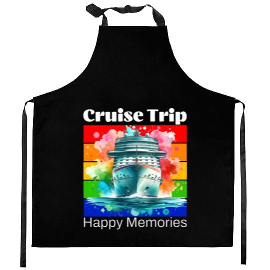 cruise trip happy memories Kitchen Aprons