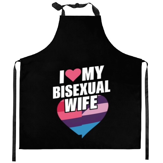 I Love My Bisexual Wife Bi Pride Bisexual Flag Kitchen Aprons