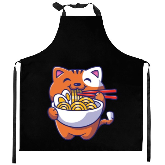 Cat Ramen Noodle Japanese Anime Manga Ramen Kawaii Kitchen Aprons