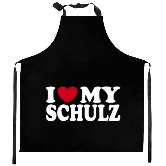 I Love My Schulz Heart Statement Family Kitchen Aprons