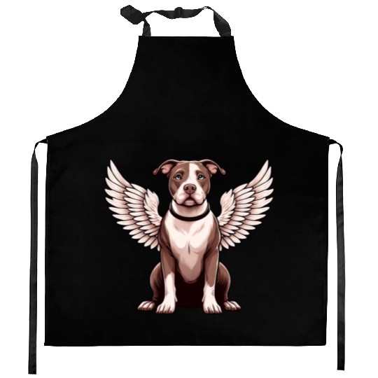Pitbull Angel with Wings Dog Heaven Kitchen Aprons