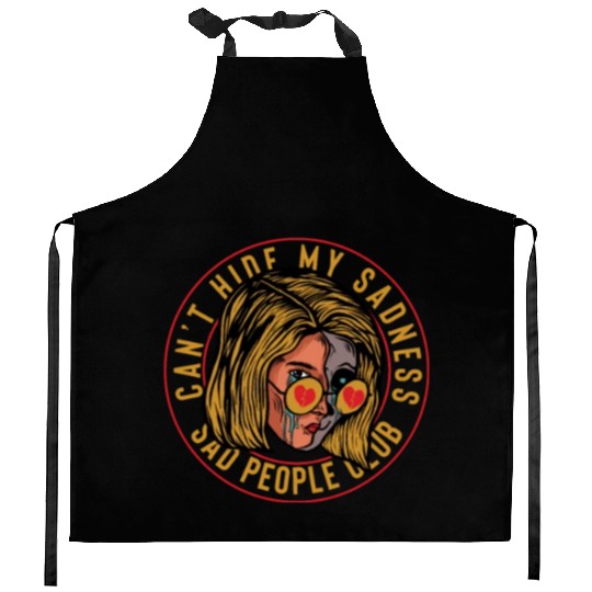 sad people club Kitchen Aprons