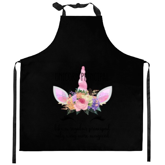 Principal Unicorn Principal of School Teacher Kitchen Aprons