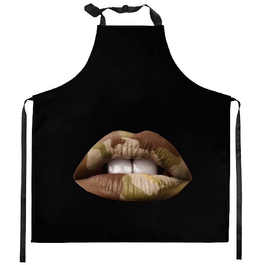 Camo Lips Kitchen Aprons