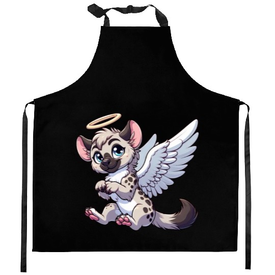 Hyena angel wings halo Kitchen Aprons