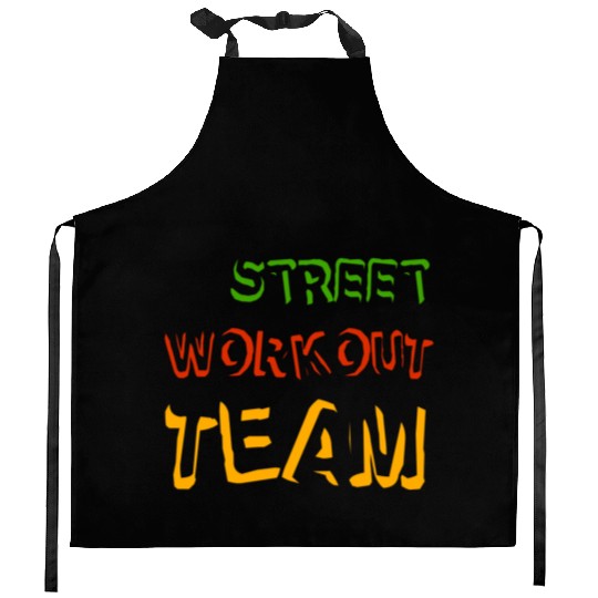 Street workout street workout team guys juneteenth Kitchen Aprons