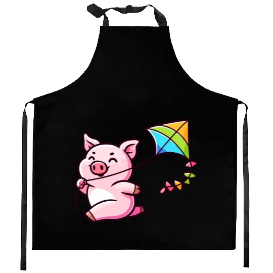 Playful Piglet: Kite-Flying Joy Kitchen Aprons