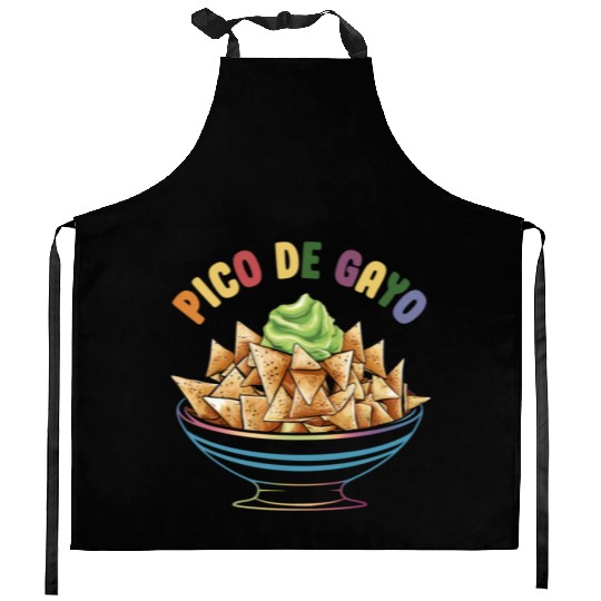 LGBT Pico De Gayo Funny Gay Pride Rainbow Kitchen Aprons