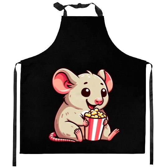 Mouse Rat Cinema Night Popcorn Movie Kitchen Aprons