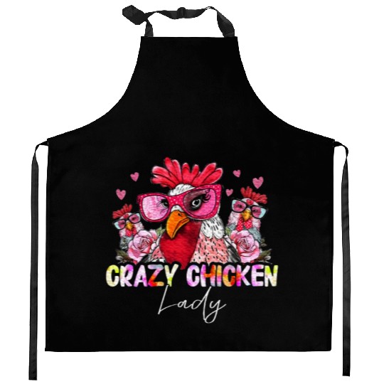 CRAZY Chicken Lady Women Girls Chickens Lover Kitchen Aprons