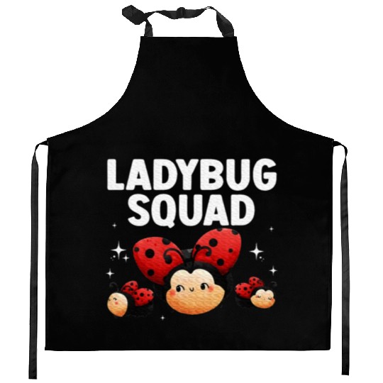 Cute Ladybug Squad Art Insect Ladybug Lover Kitchen Aprons