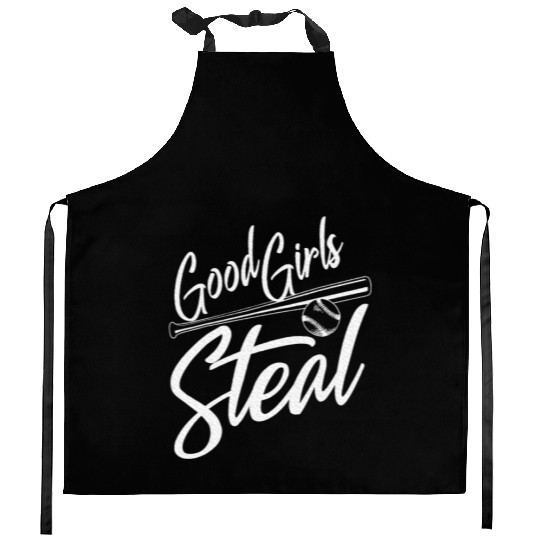 Softball Art Good Girls Steal Baseball Pitcher Kitchen Aprons