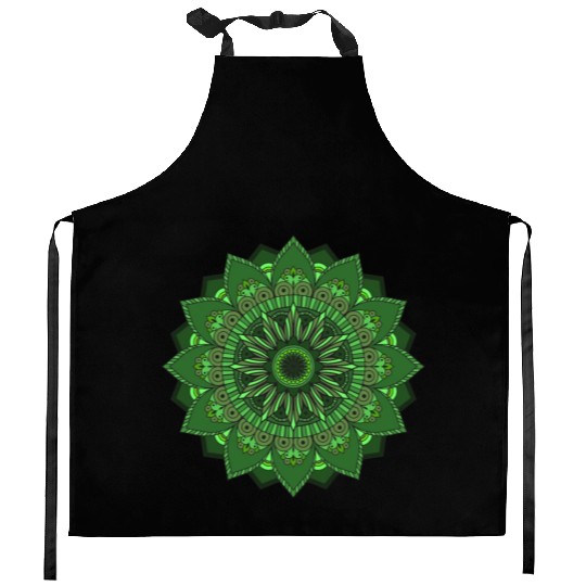Mandala for Heart Chakra Zunaria Pattern Kitchen Aprons