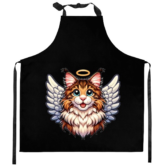 Maine Angel Cat with Wings Kitchen Aprons