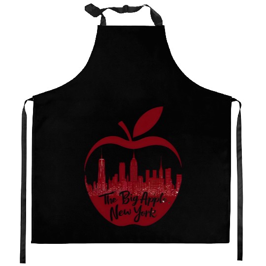 NYC Skyline Apple: Creative Kitchen Aprons