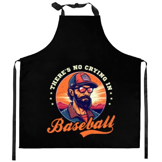 4th Of July Baseball Coach No Crying In Baseball Kitchen Aprons