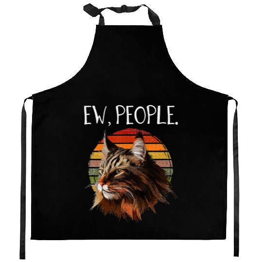 Maine Cat Womens Ew People meowy cat lovers Kitchen Aprons