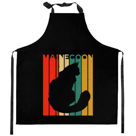 Maine Cat Silhouette Maine Lover Kitchen Aprons