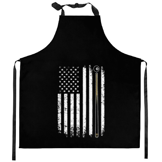 Billiards Pool Player Table USA US American Flag Kitchen Aprons
