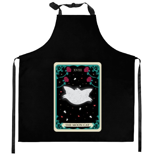 the moon cat Kitchen Aprons tarot card gift for mom and dad