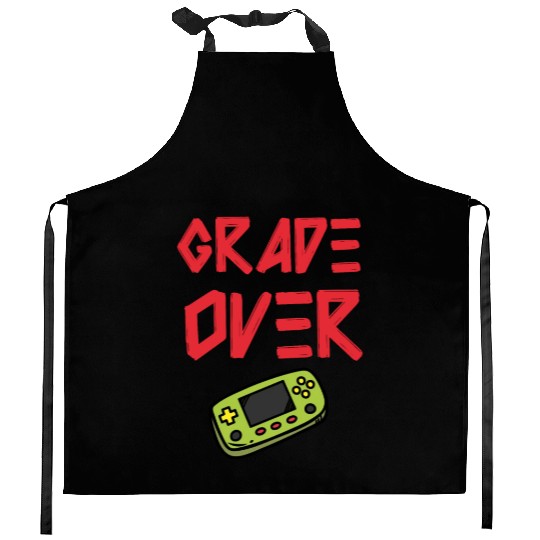 Grade Over : Funny Graduation in Games Style 2024 Kitchen Aprons