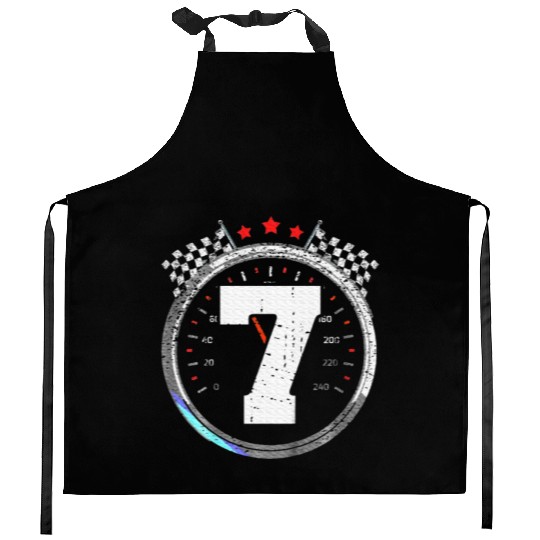 Kids 7th Birthday Boy 7 Seventh Race Car Birthday Kitchen Aprons