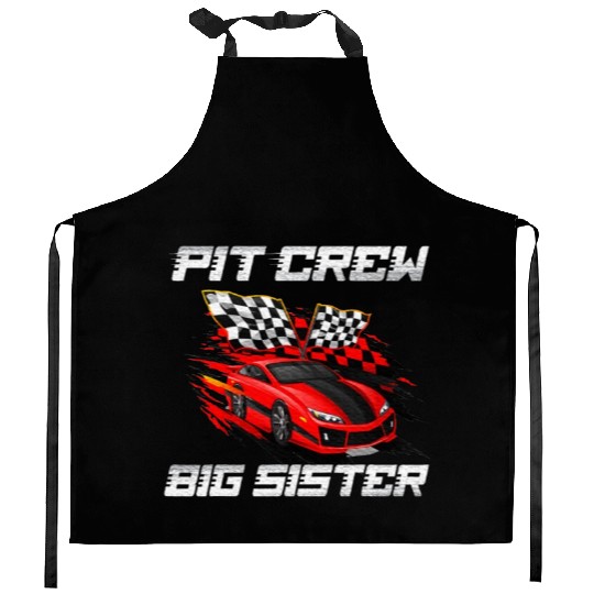 Pit Crew Big Sister Race Car Birthday Racing Car Kitchen Aprons