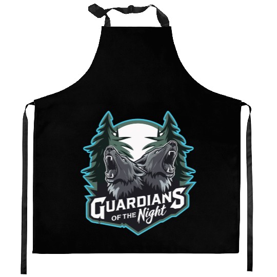 Guardians of the Night Design Kitchen Aprons