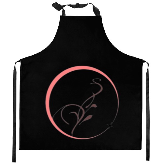 Elegant floral circle  Kitchen Aprons