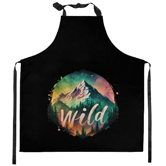 Landscape Mountains Wilderness Kitchen Aprons