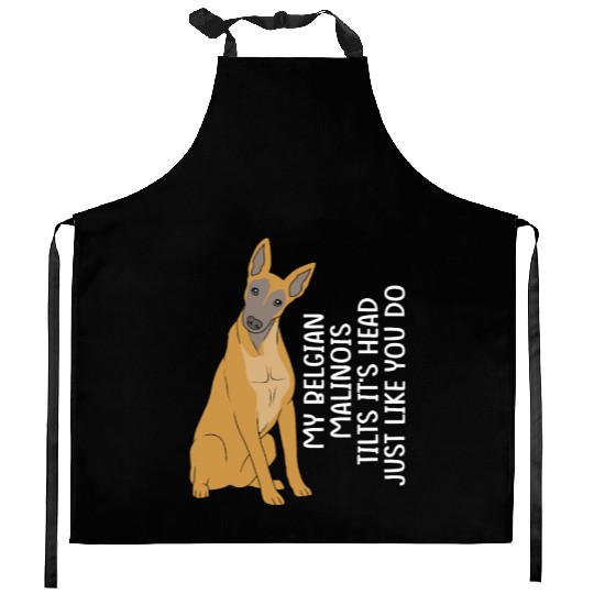 Funny Belgian Malinois Dog Breed Kitchen Aprons