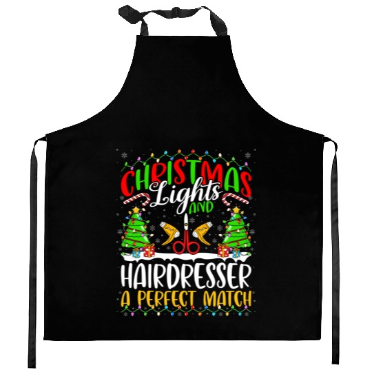 Christmas Light Hairdresser Xmas Kitchen Aprons