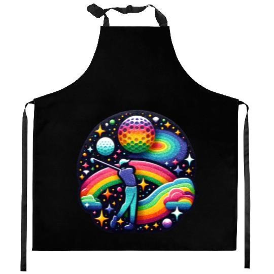 Galactic Golf Course Fairway Golfing In The Stars Kitchen Aprons