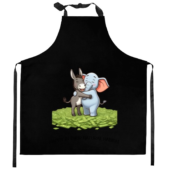 Funny Republican Party Elephant Democratic Donkey Kitchen Aprons