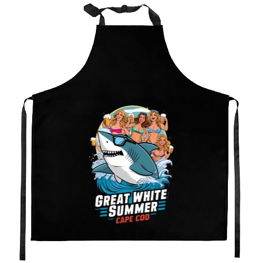 Stylish Great White Shark Kitchen Aprons (Cape Cod)
