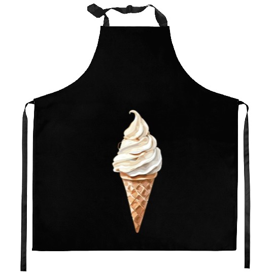 Swirled Vanilla Ice Cream Cone Delight Kitchen Aprons