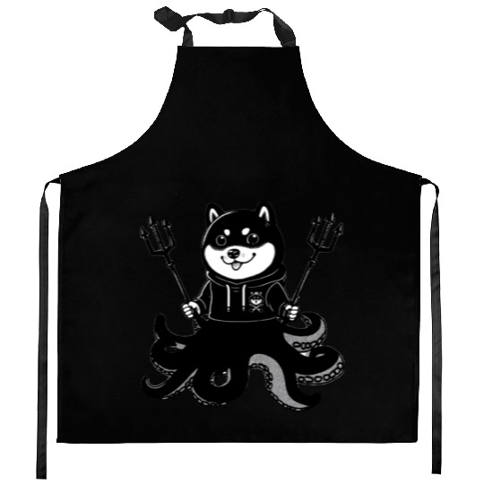 Shiba Inu octopus Kitchen Aprons
