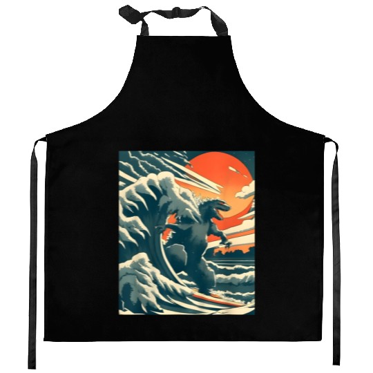 Japanese Monster Kaiju Funny Art Kitchen Aprons