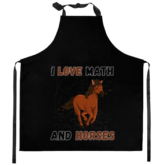 I Love Math And Horses Horse Math Lover Kitchen Aprons