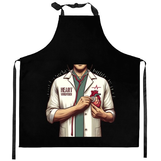 Cardiac Nurse Heart Whisperer Design Kitchen Aprons