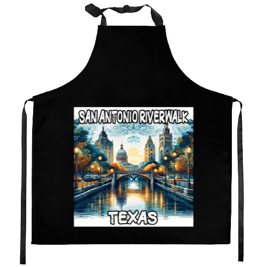 San Antonio Riverwalk Kitchen Aprons