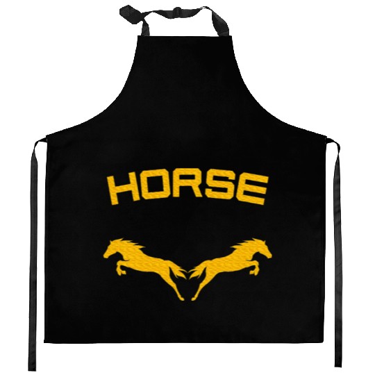 Horses Double Horse Riding Horsepower Lover T Kitchen Aprons