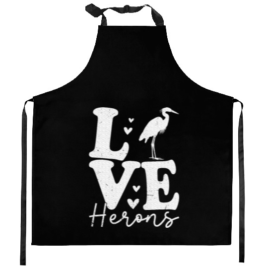 Love Heron Blue Heron Birds Lover Gifts Kitchen Aprons