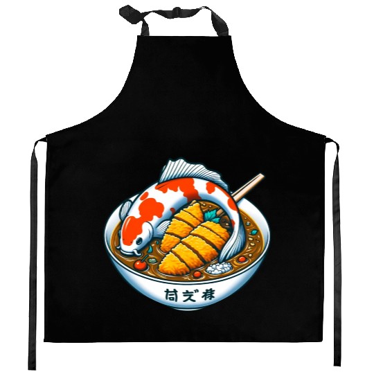 Koi Meets Katsu: An Elegant Japanese Fusion Kitchen Aprons