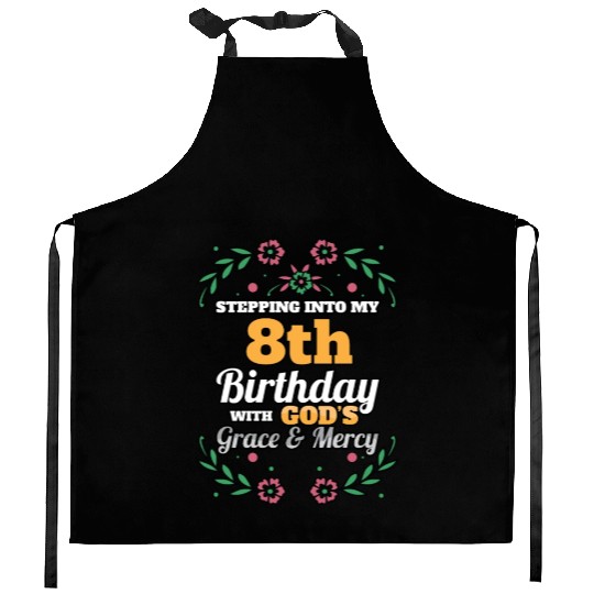Stepping into my 8th Birthday Religious Bday Kitchen Aprons