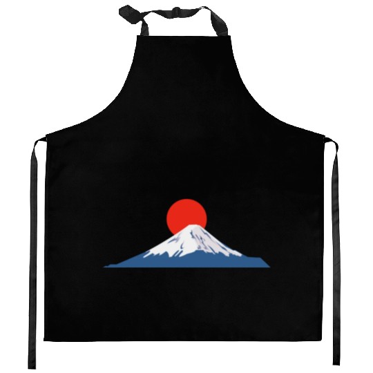 Japanese dawn on Mount Fuji Kitchen Aprons